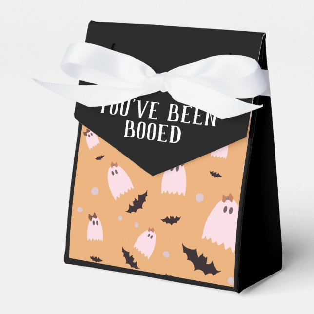 You've Been Booed Ghosts With Bows Halloween Favor Box (Front Side)