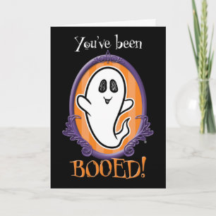 You've Been Booed Halloween Ornate Frame Ghost Card