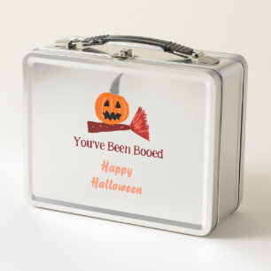 You've been Booed happy Halloween pumpink broom sc Metal Lunch Box