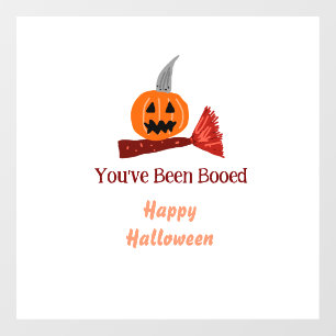 You've been Booed happy Halloween pumpink broom sc Window Cling