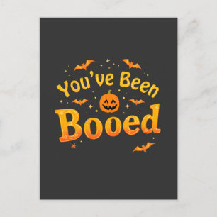 You've been booed Spooky Pumpkin Halloween Postcard