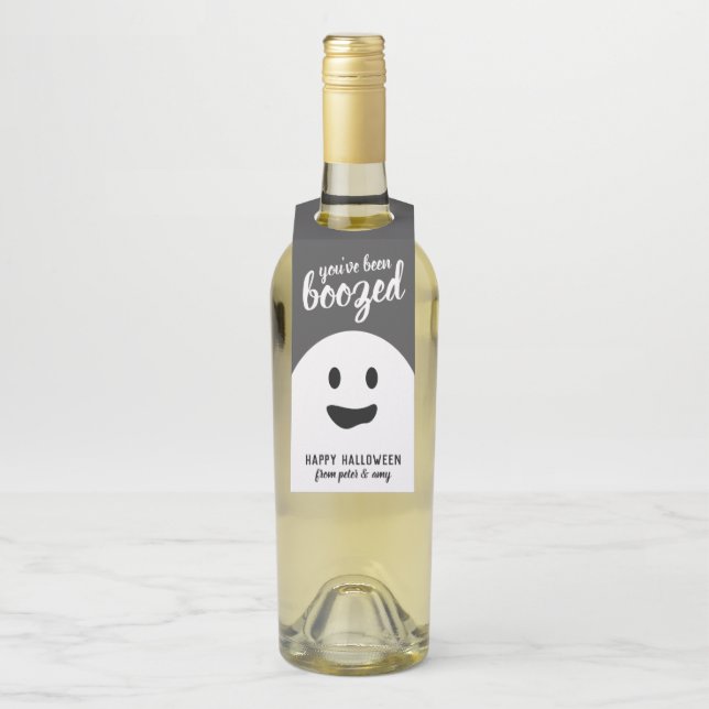 You've Been Boozed - Funny Halloween Party Bottle Tag (On Bottle)
