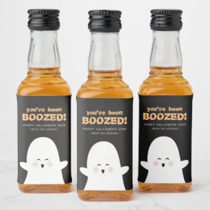 You've Been Boozed Halloween Cute Ghost Liquor Bot Liquor Bottle Label