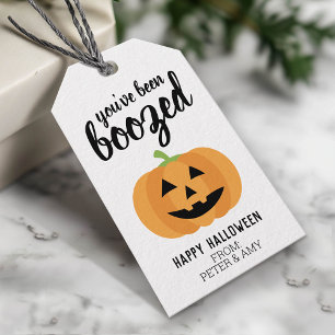 You've Been Boozed - Pumpkin Halloween Party Gift Tags