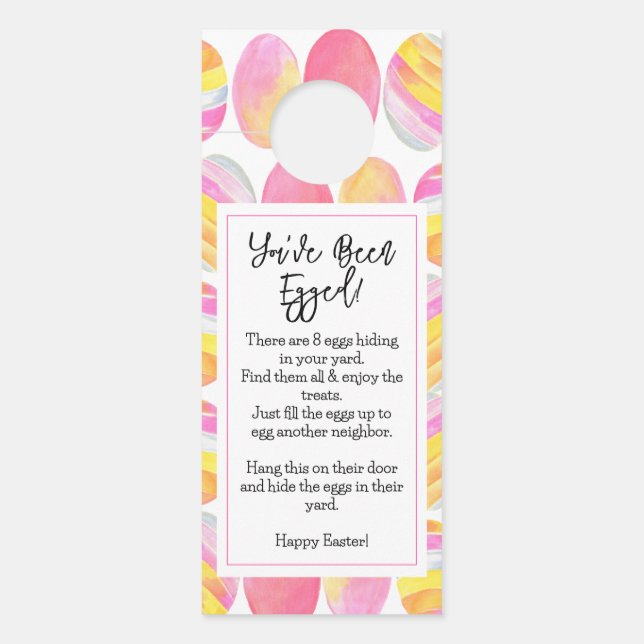 You've Been Egged Cute Easter Game Door Hanger (Front)
