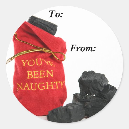 You've Been Naughty Bag of Coal Gift Tags