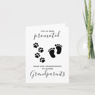 You've Been Promoted Dog Grandparents Pregnancy Note Card