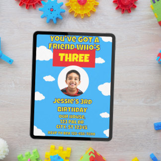 You've Got a Friend Who's 3, picture 3rd Birthday Invitation