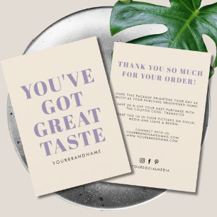 You've got great taste business thank you card