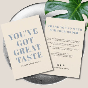 You've got great taste business thank you card