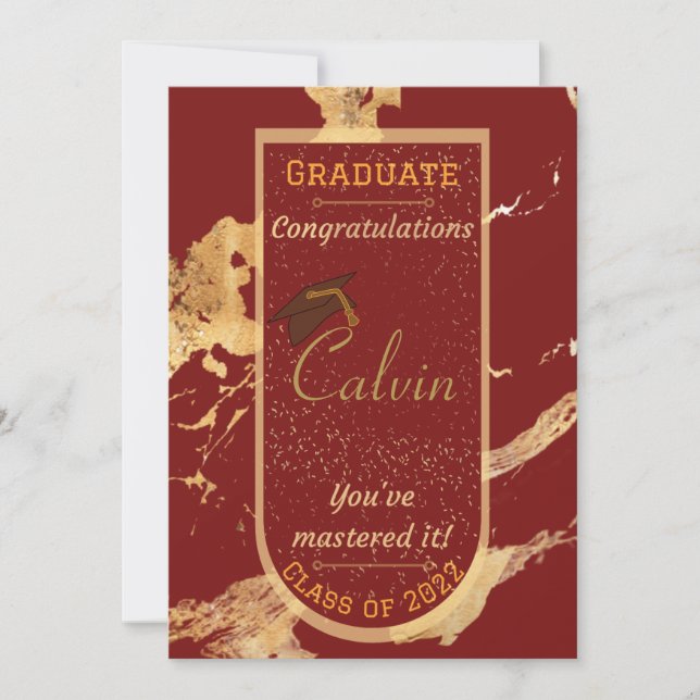 You've Mastered It Marble Graduation Card (Front)