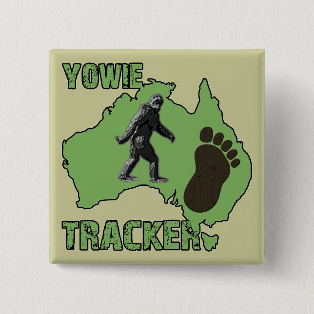 Yowie Tracker 2 Inch Square Button (Front)