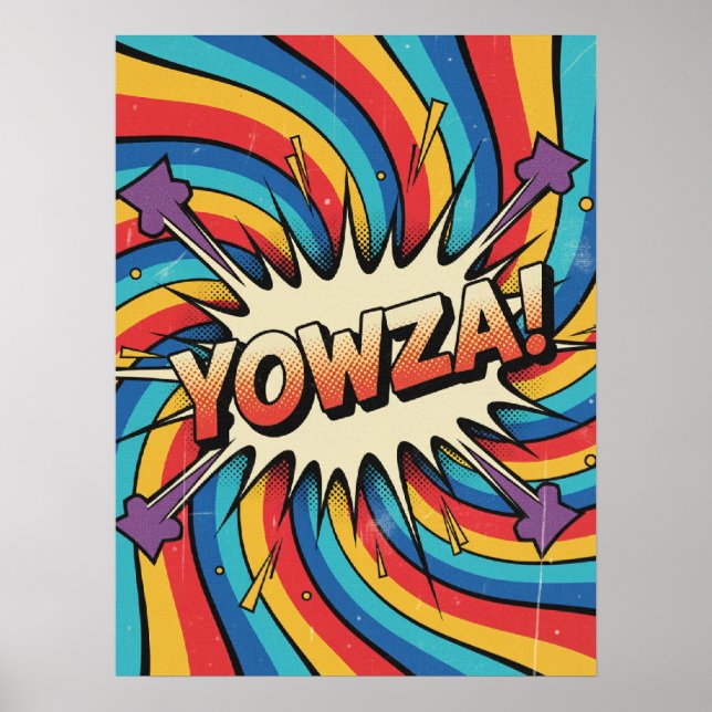 YOWZA! Swirl Explosion : Vintage Pop Art Poster (Front)