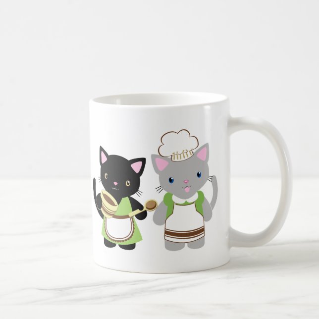 Yoyo and Suki Neko baking kitties Coffee Mug (Right)