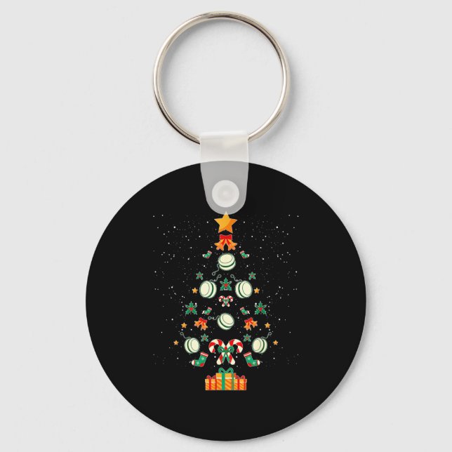 Yoyo Christmas Tree Xmas  Keychain (Front)