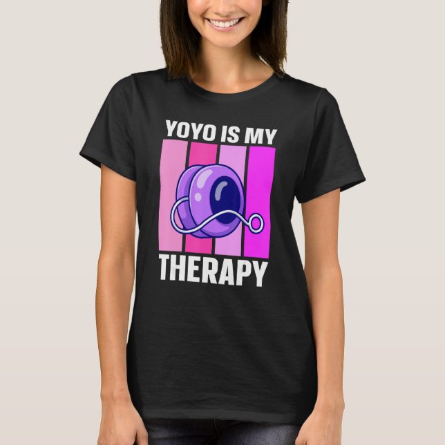 YoYo Is My Therapy Retro Yo Yo T-Shirt (Front)