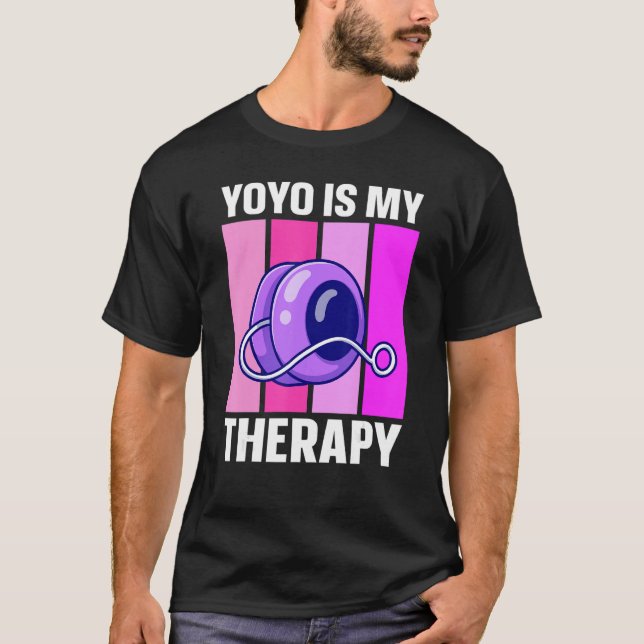 YoYo Is My Therapy Retro Yo Yo T-Shirt (Front)