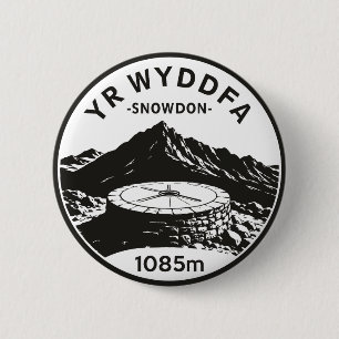 Yr Wyddfa Snowdon 1085m Summit Achievement 2 Inch Round Button