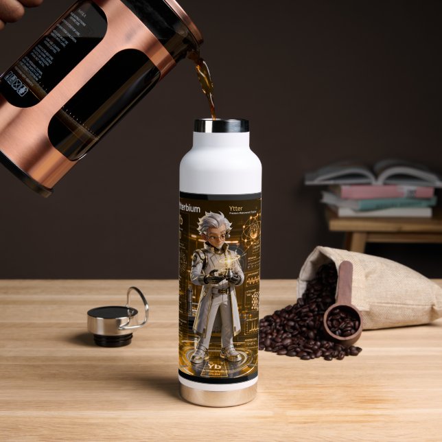  Ytterbium (Yb) –  ATOMIVRA™ Collection Water Bottle (Coffee (Rotated))