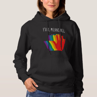 Yu2019all Means All Rainbow Hearts Flag Lgbt For P Hoodie