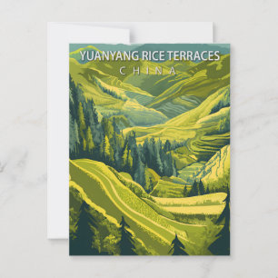 Yuanyang Rice Terraces China Vintage Travel Postcard