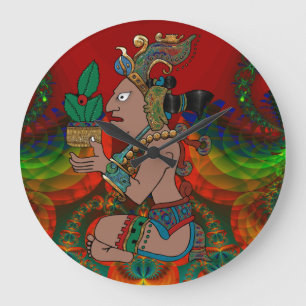 Yucatan Psychedelic Mexicano Visiones Large Clock