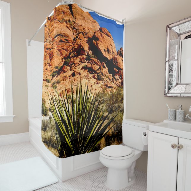 Yucca et Red Rocks Desert Nevada Douche rideau (En situation)