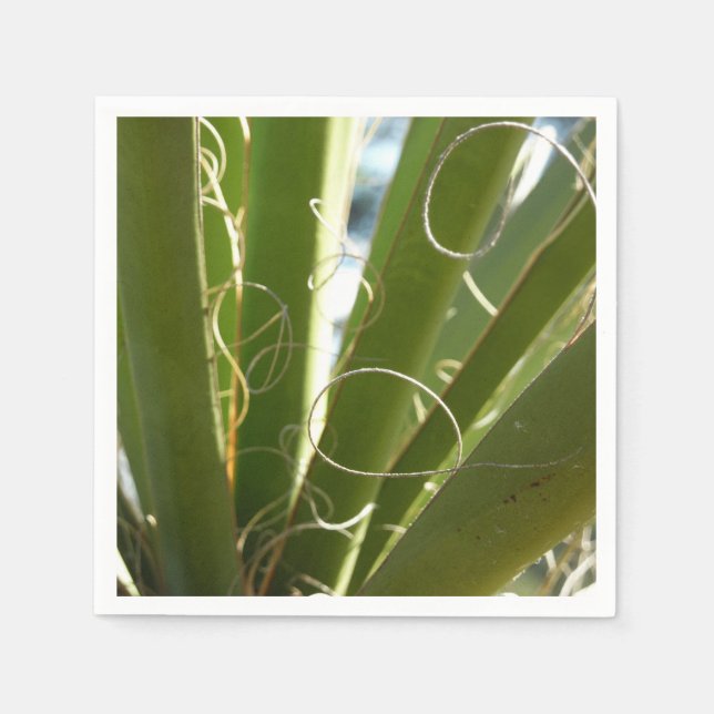 Yucca Leaves Green Nature Photography Napkin (Front)