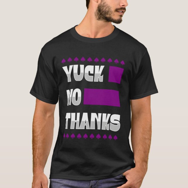 Yuck No Thanks Ace Symbol  Asexual Pride Aesthetic T-Shirt (Front)