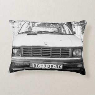 Yugo, old yugoslavian car accent pillow