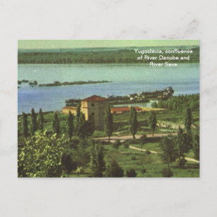 Yugoslavia, confluence of River Danube, River Save Postcard