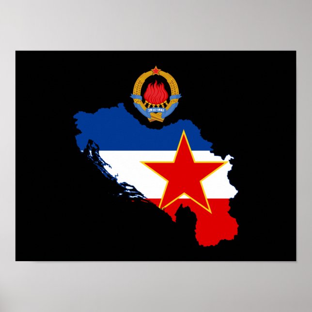 Yugoslavia Emblem - Map Poster (Front)