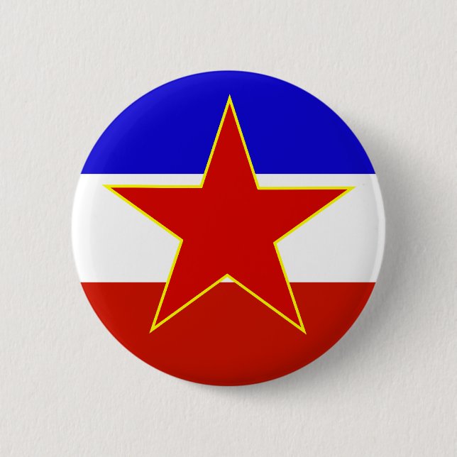 Yugoslavia Flag 2 Inch Round Button (Front)