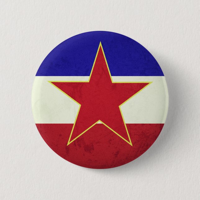 Yugoslavia flag 2 inch round button (Front)