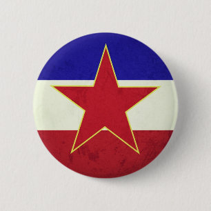 Yugoslavia flag 2 inch round button