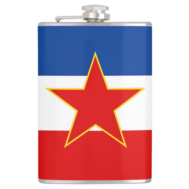 Yugoslavia Flag Hip Flask (Front)