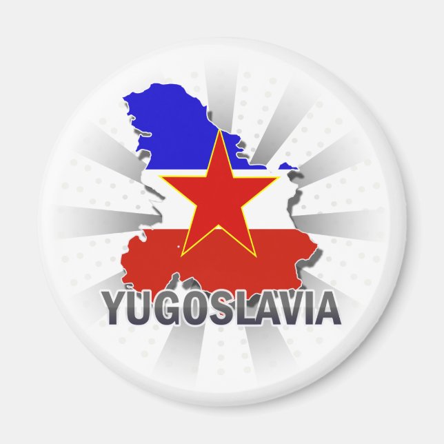 Yugoslavia Flag Map 2.0 Magnet (Front)