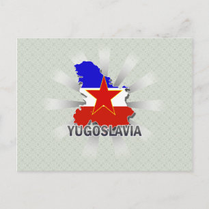 Yugoslavia Flag Map 2.0 Postcard