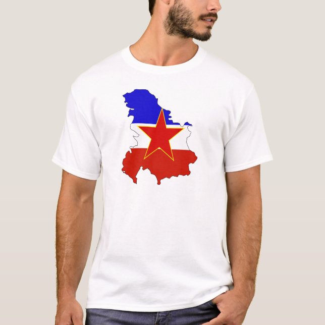 Yugoslavia Flag Map full size T-Shirt (Front)