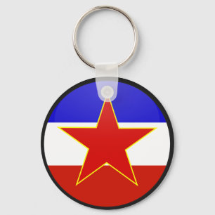 Yugoslavia quality Flag Circle Keychain