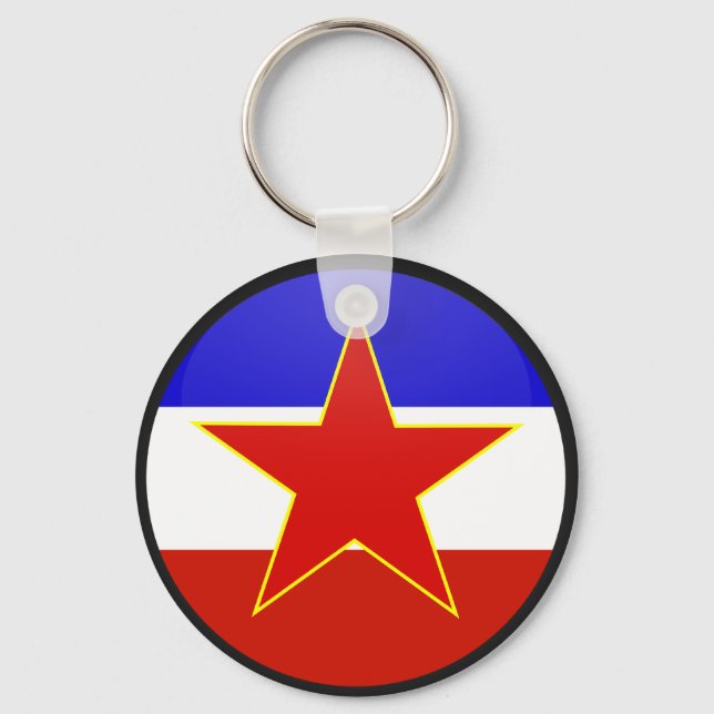 Yugoslavia quality Flag Circle Keychain (Front)