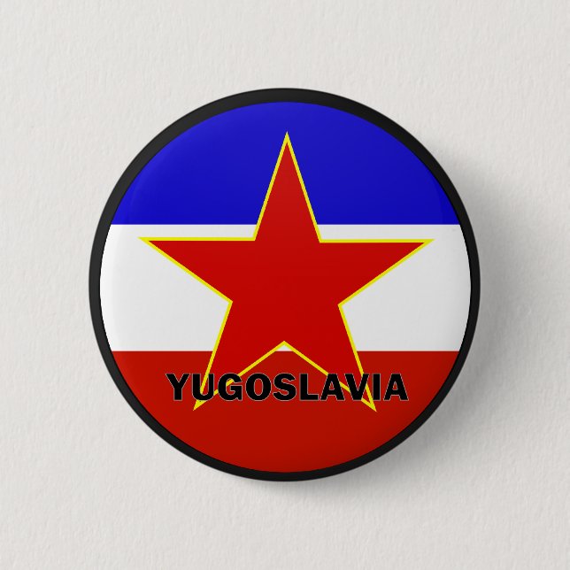 Yugoslavia Roundel quality Flag 2 Inch Round Button (Front)