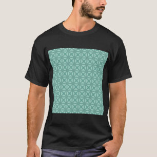 Yukka Green And Hint Of Pink Lattice Tile Pattern T-Shirt