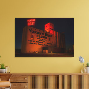 Yukon' Best Flour Neon Night Artistic View Canvas Print