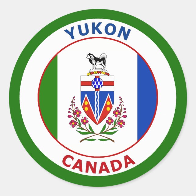 YUKON, CANADA CLASSIC ROUND STICKER (Front)