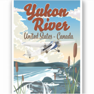 Yukon river USA Canada travel poster
