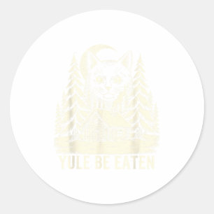 Yule Be Eaten Icelandic Cat Christmas Folklore Jól Classic Round Sticker