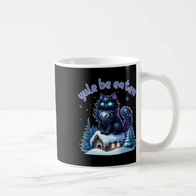 Yule Be Eaten Yule Cat Jolakotturinn Icelandic Chr Coffee Mug (Right)