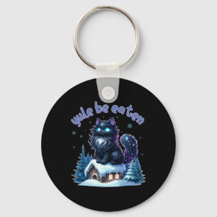 Yule Be Eaten Yule Cat Jolakotturinn Icelandic Chr Keychain