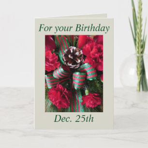 Yule-Birthday Arrangement 1 Holiday Card